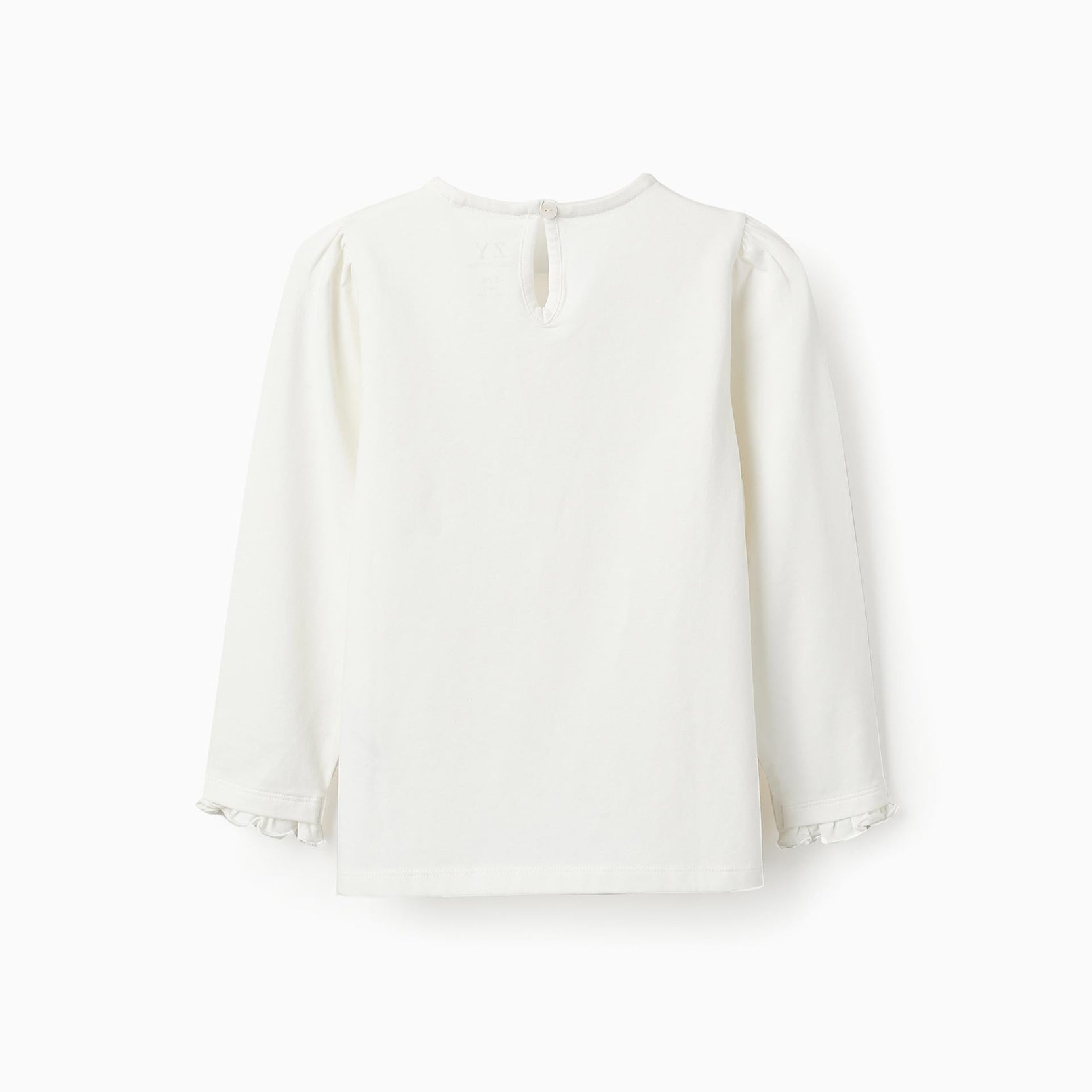 Long-sleeved T-shirt for Girls 'Flowers', White