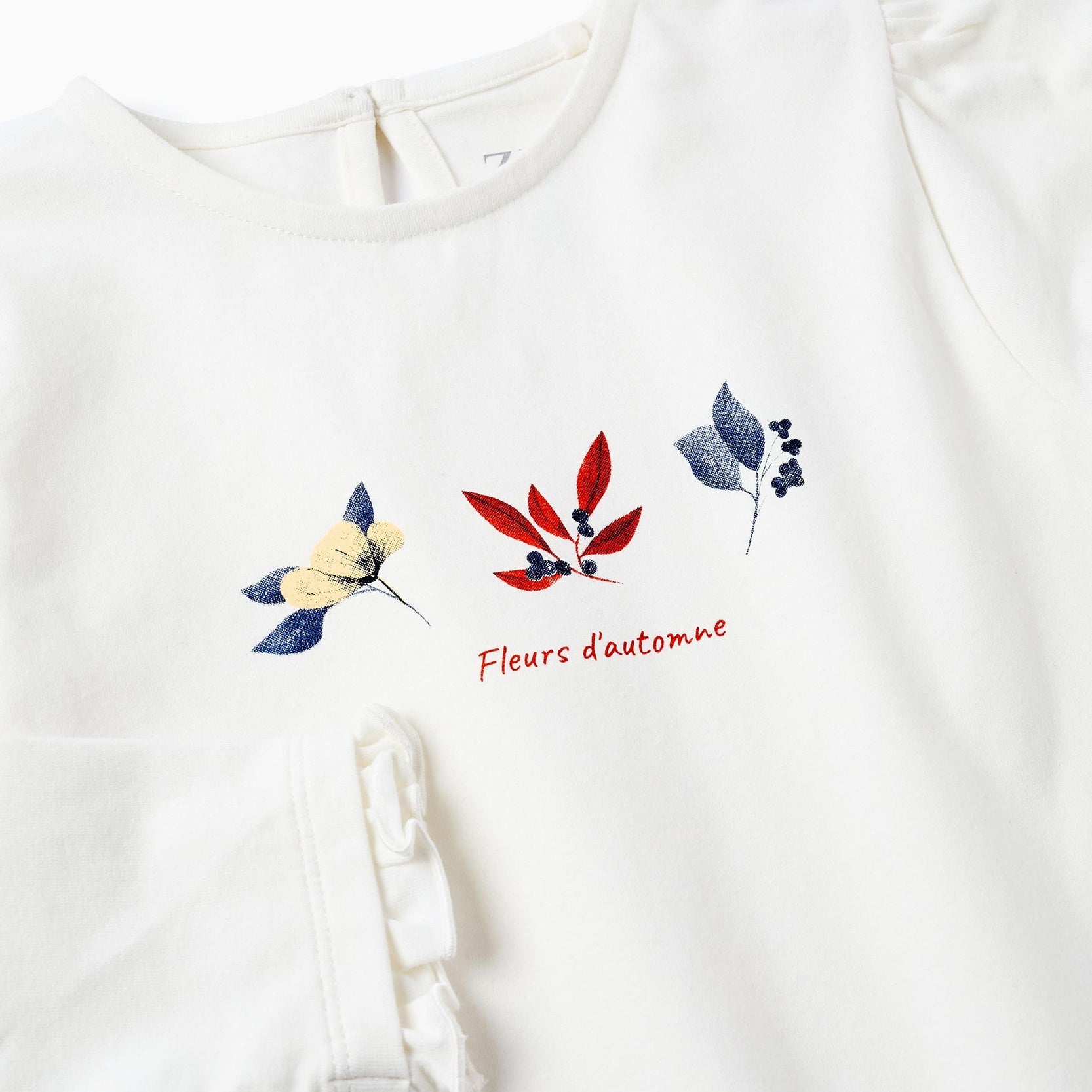 Long-sleeved T-shirt for Girls 'Flowers', White