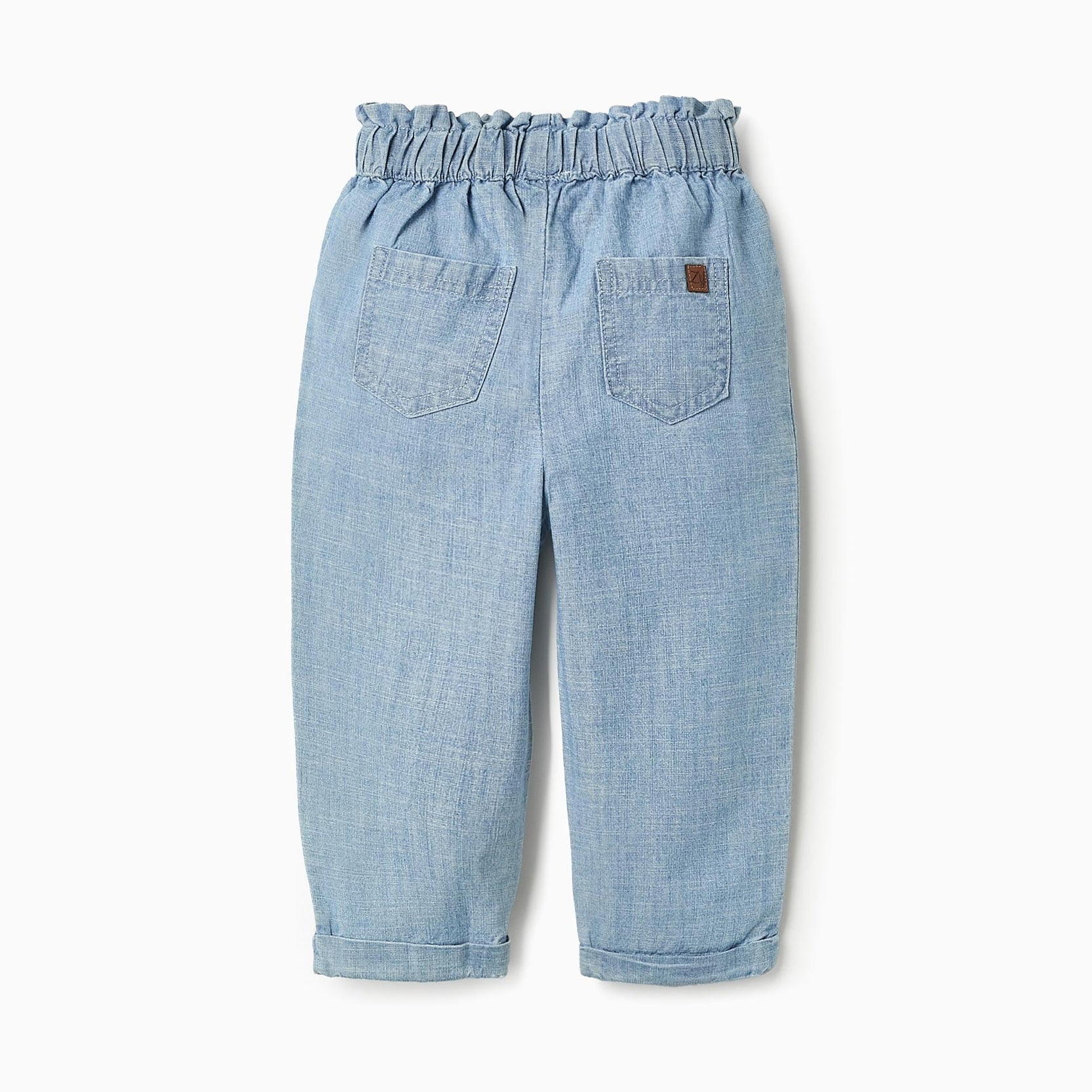 Denim Trousers with Bow for Baby Girls, Blue