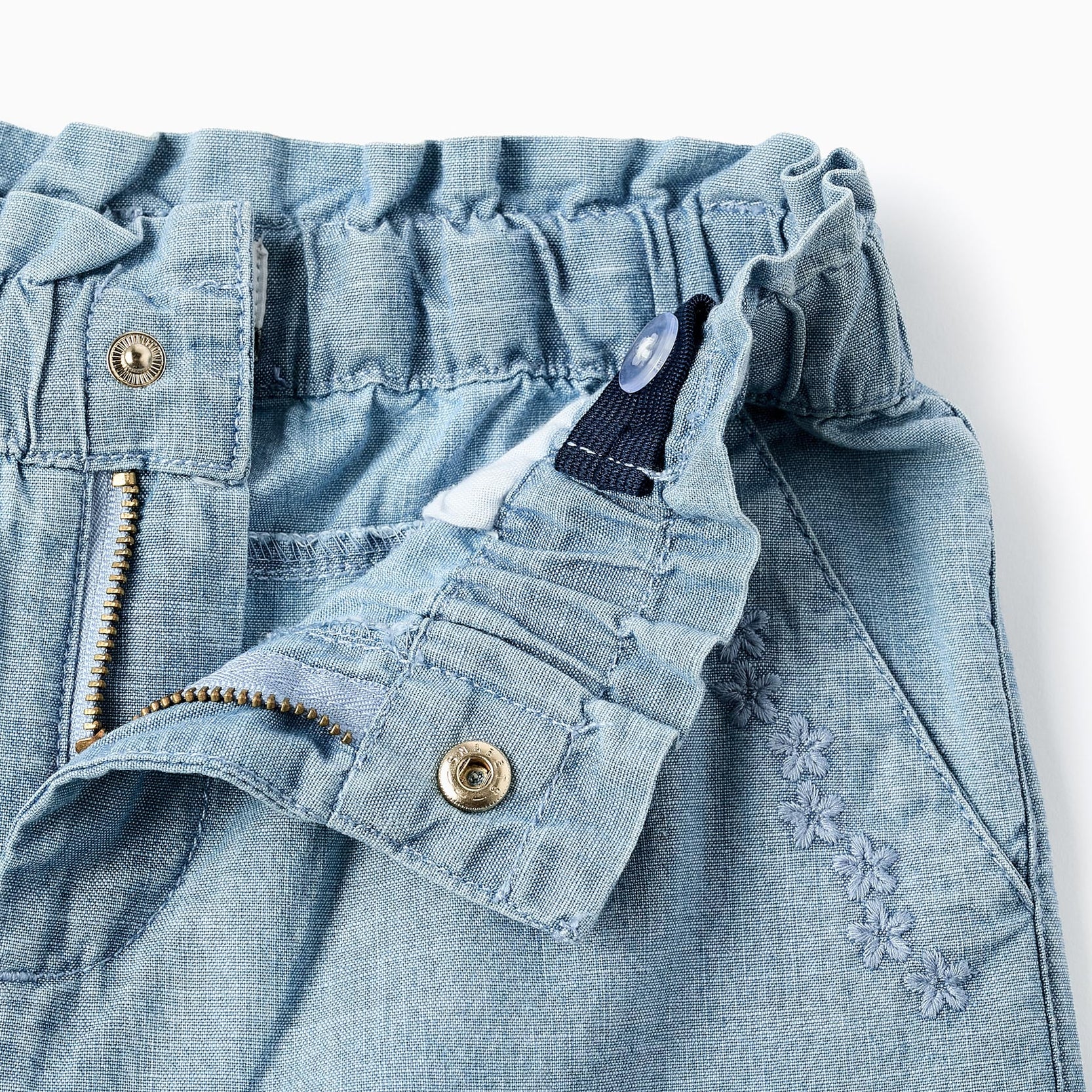 Jeans with Embroidery for Girls, Blue