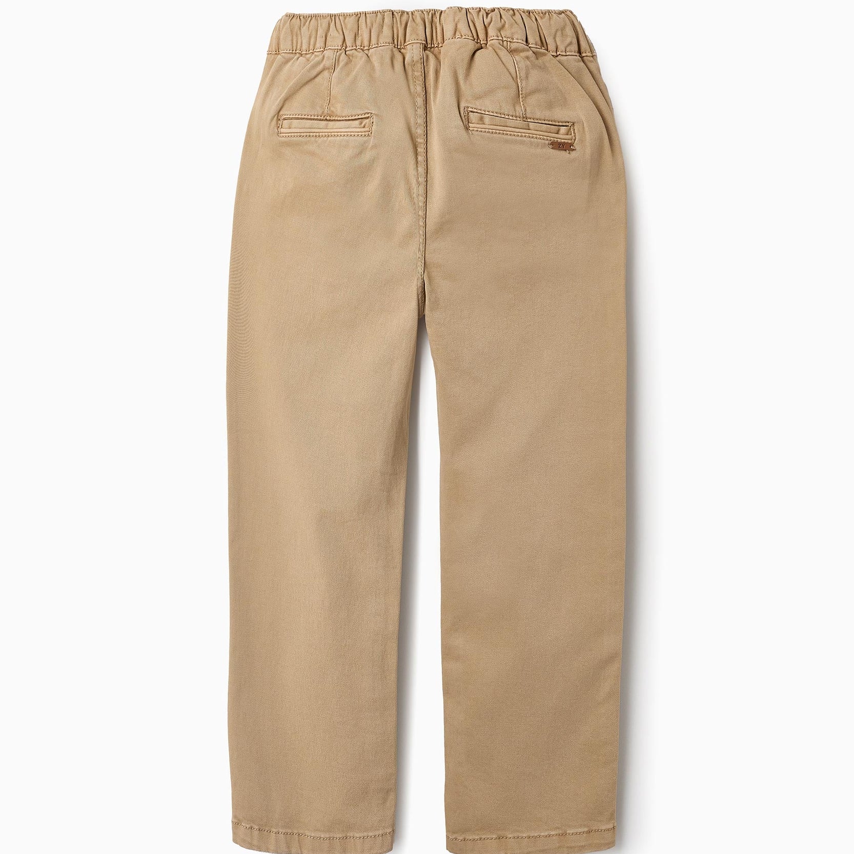 Twill Drawstring Trousers for Boys, Beige