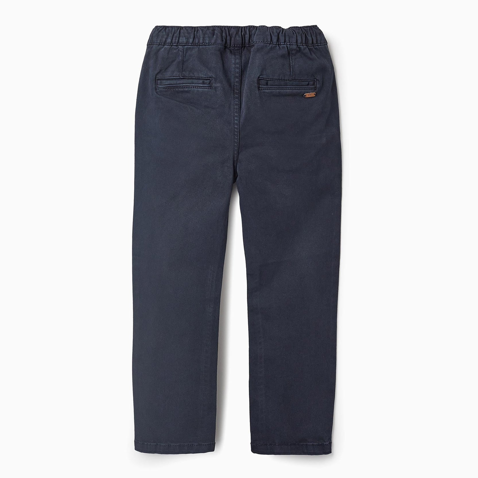 Twill Drawstring Trousers for Boys, Dark Blue