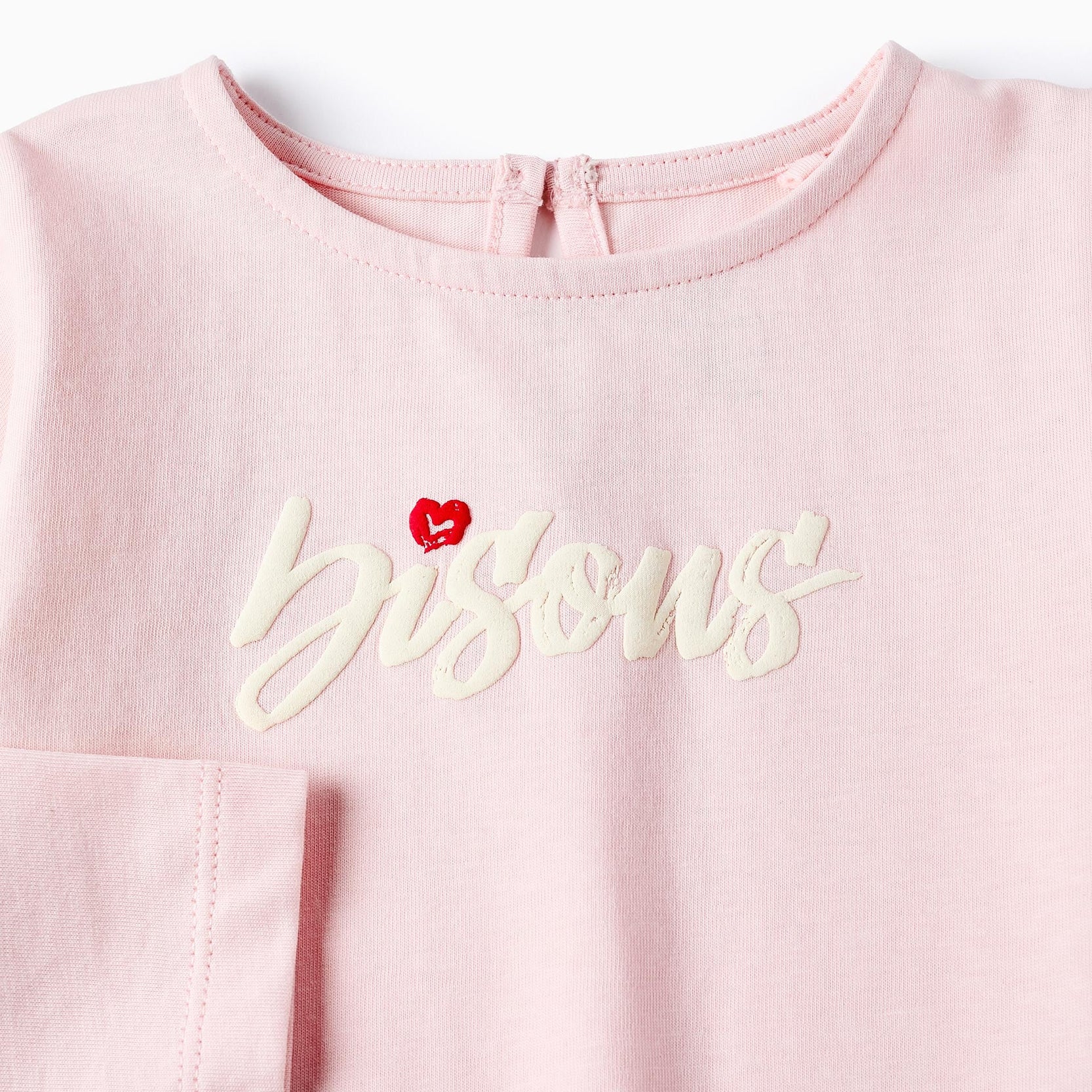Long-sleeved Cotton T-shirt for Baby Girls 'Paris', Pink