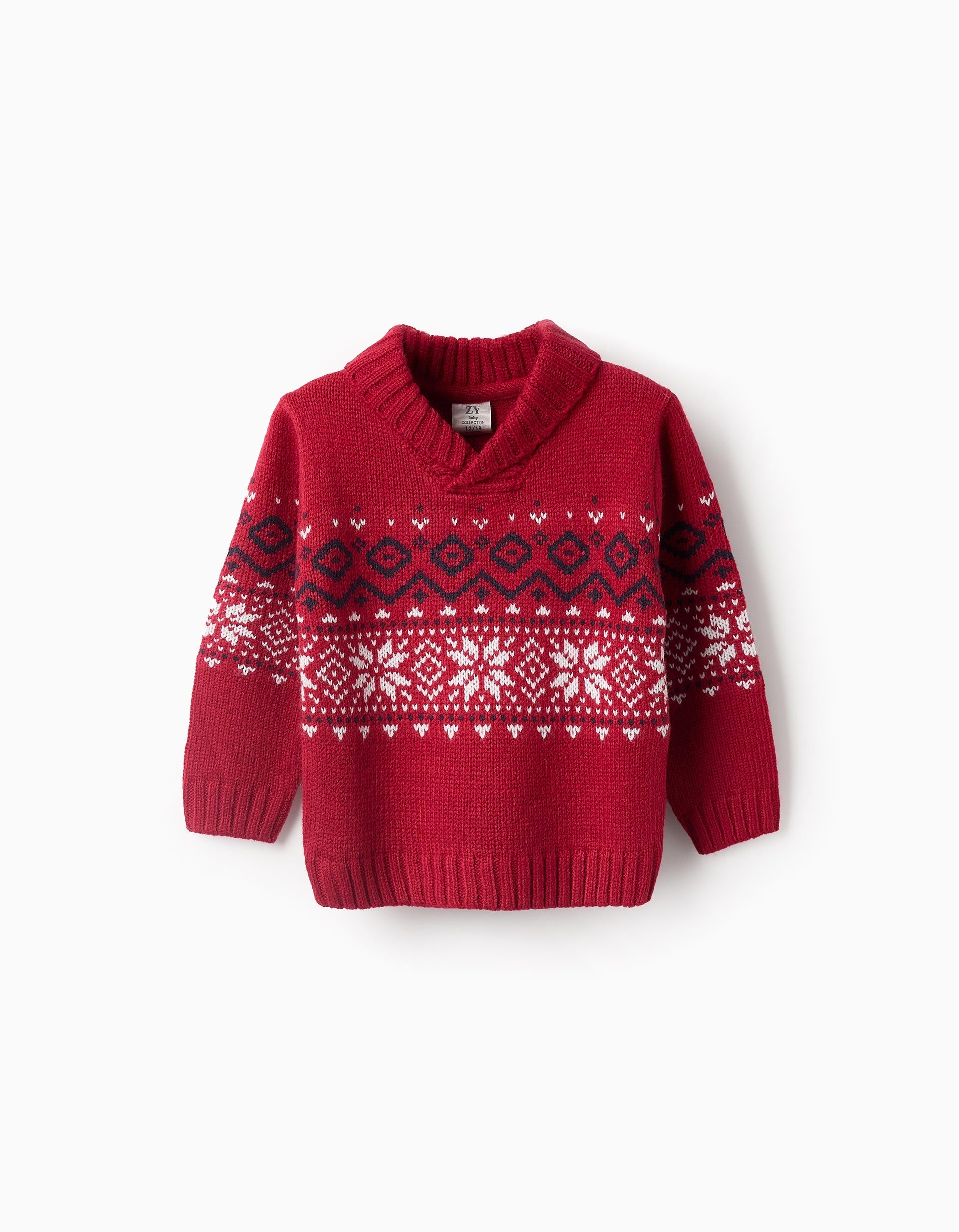 Jumper with Shawl Collar for Baby Boys, Red