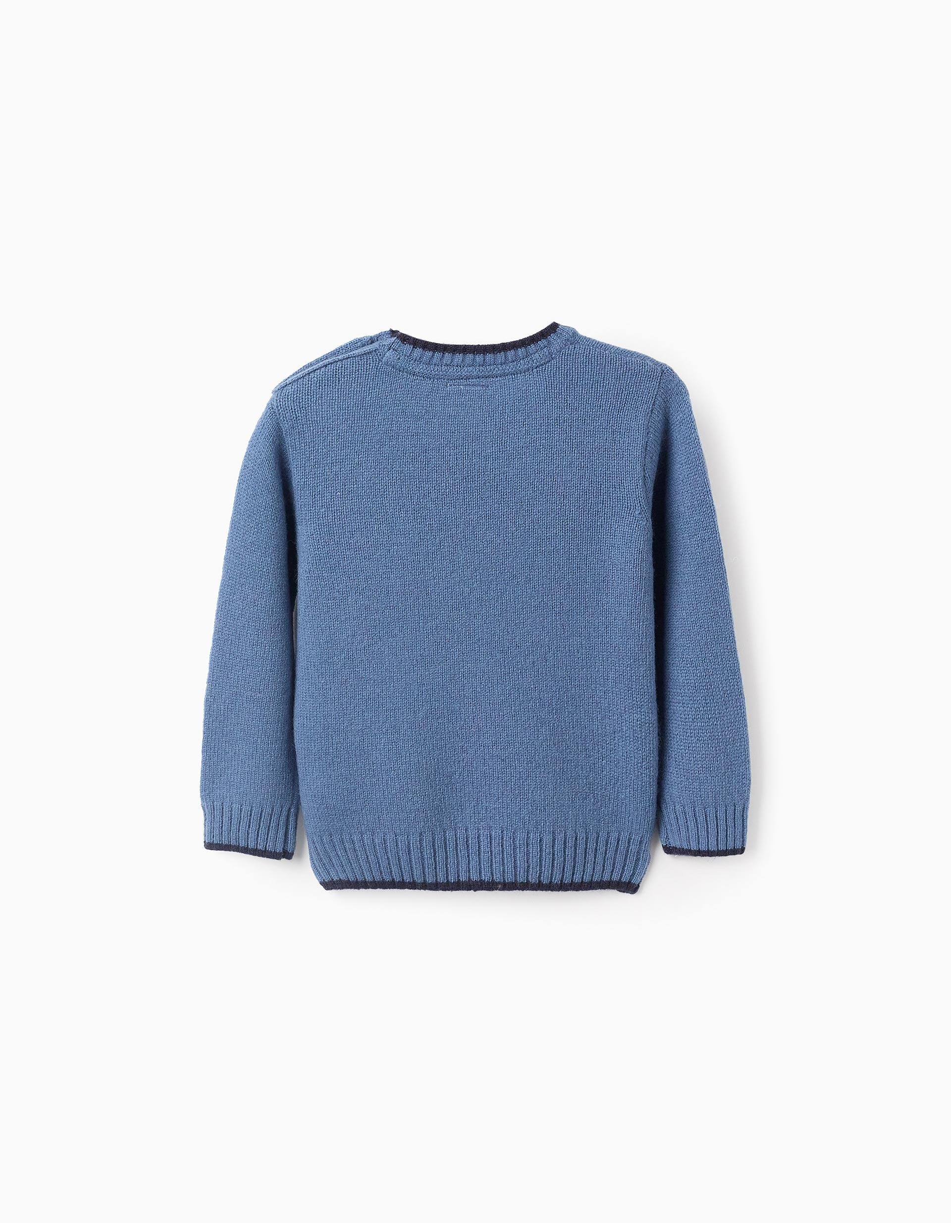 Jumper in Wool Blend for Baby Boys 'B&S', Blue