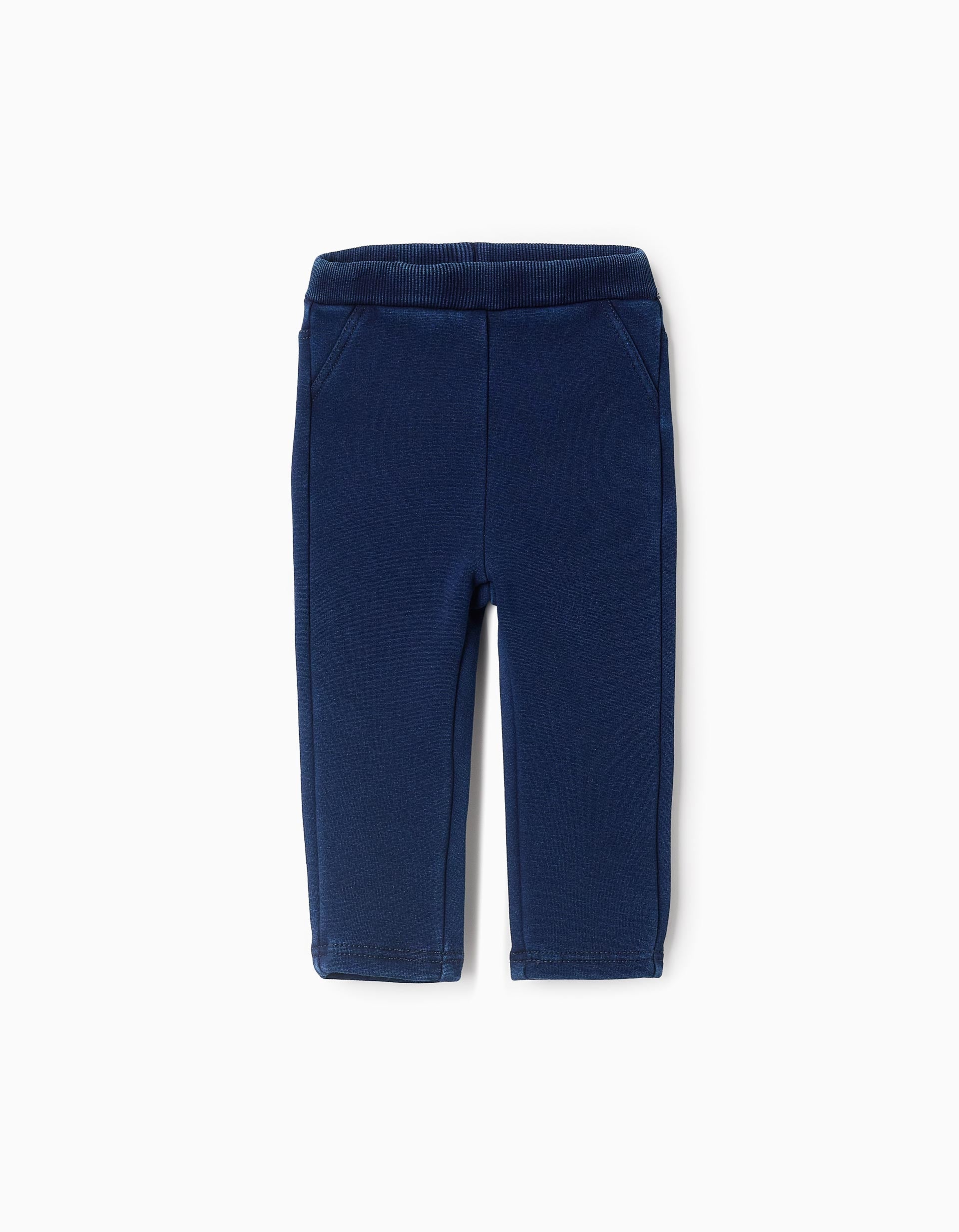 Thermal Effect Denim Jeggings for Baby Girls, Dark Blue