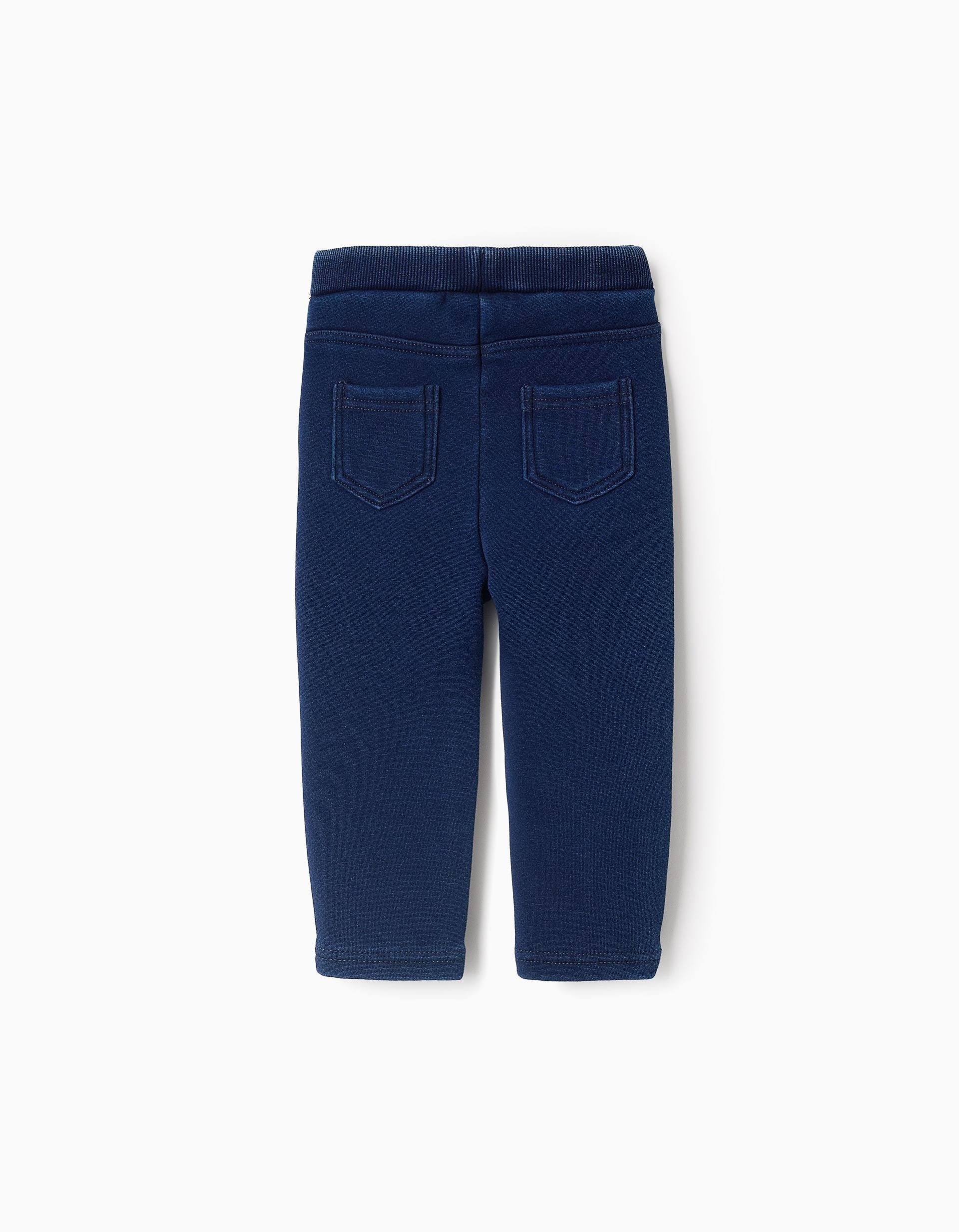 Thermal Effect Denim Jeggings for Baby Girls, Dark Blue