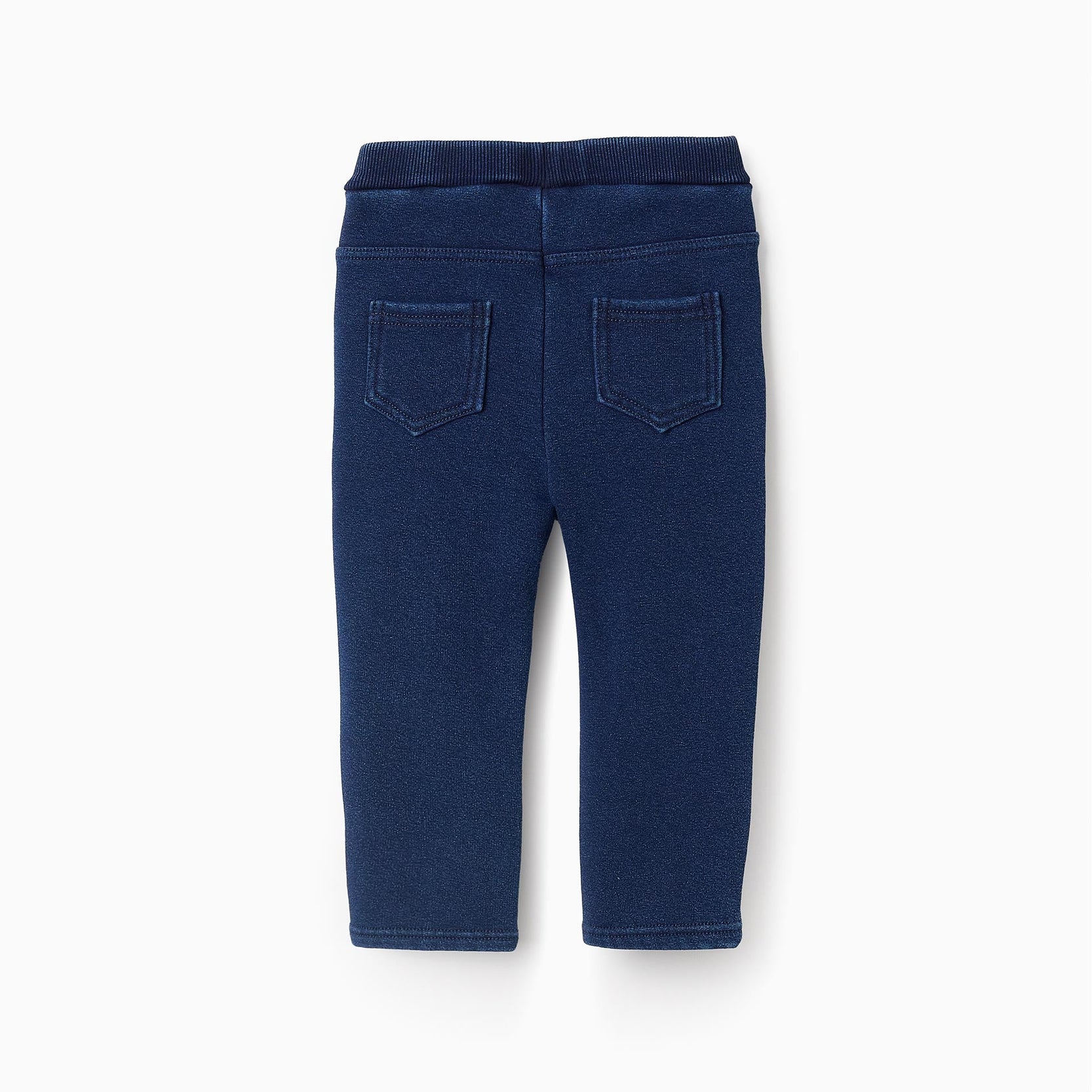 Thermal Effect Denim Jeggings for Baby Girls, Dark Blue