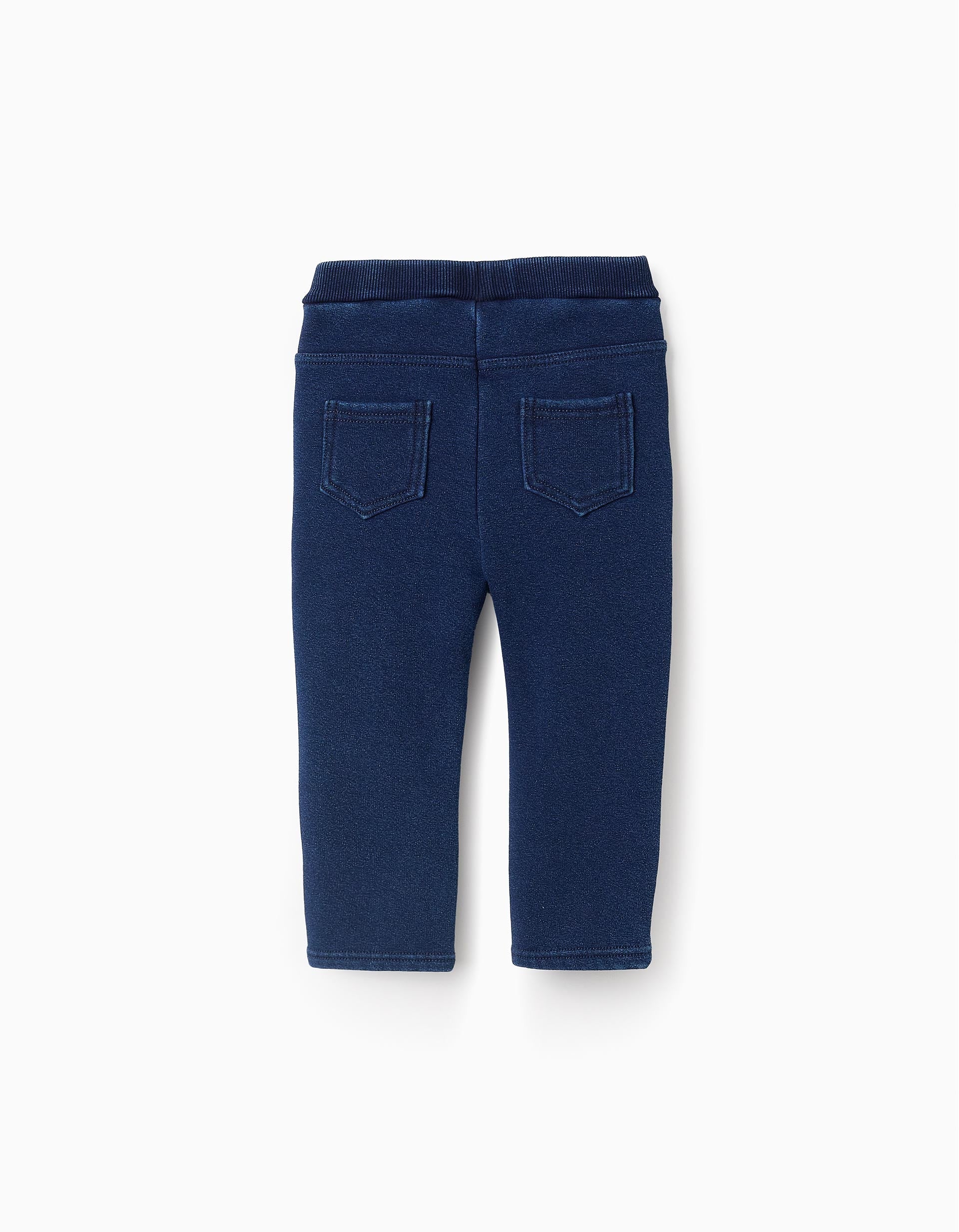Thermal Effect Denim Jeggings for Baby Girls, Dark Blue