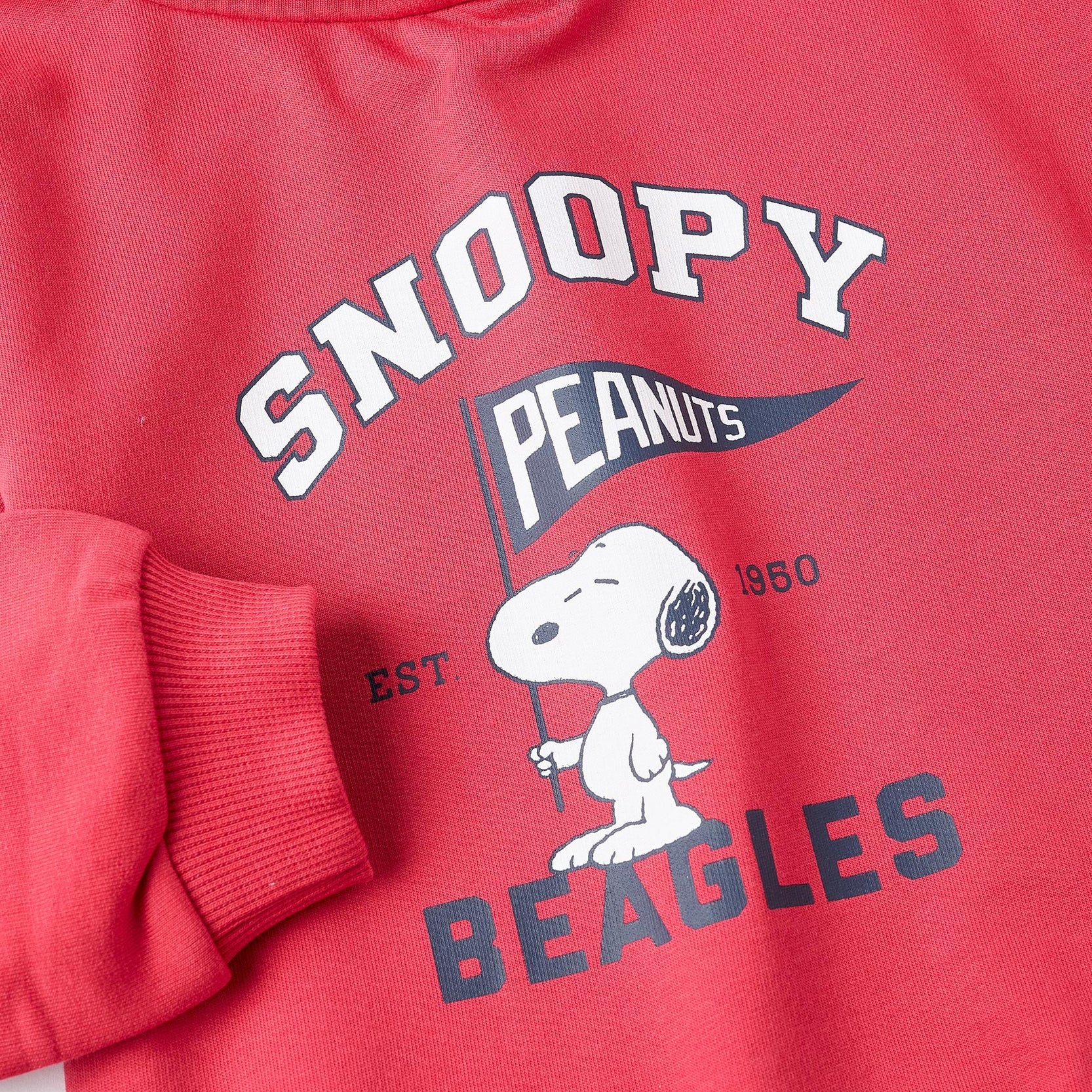 Cotton Hooded Sweatshirt for Baby Boys 'Snoopy', Red