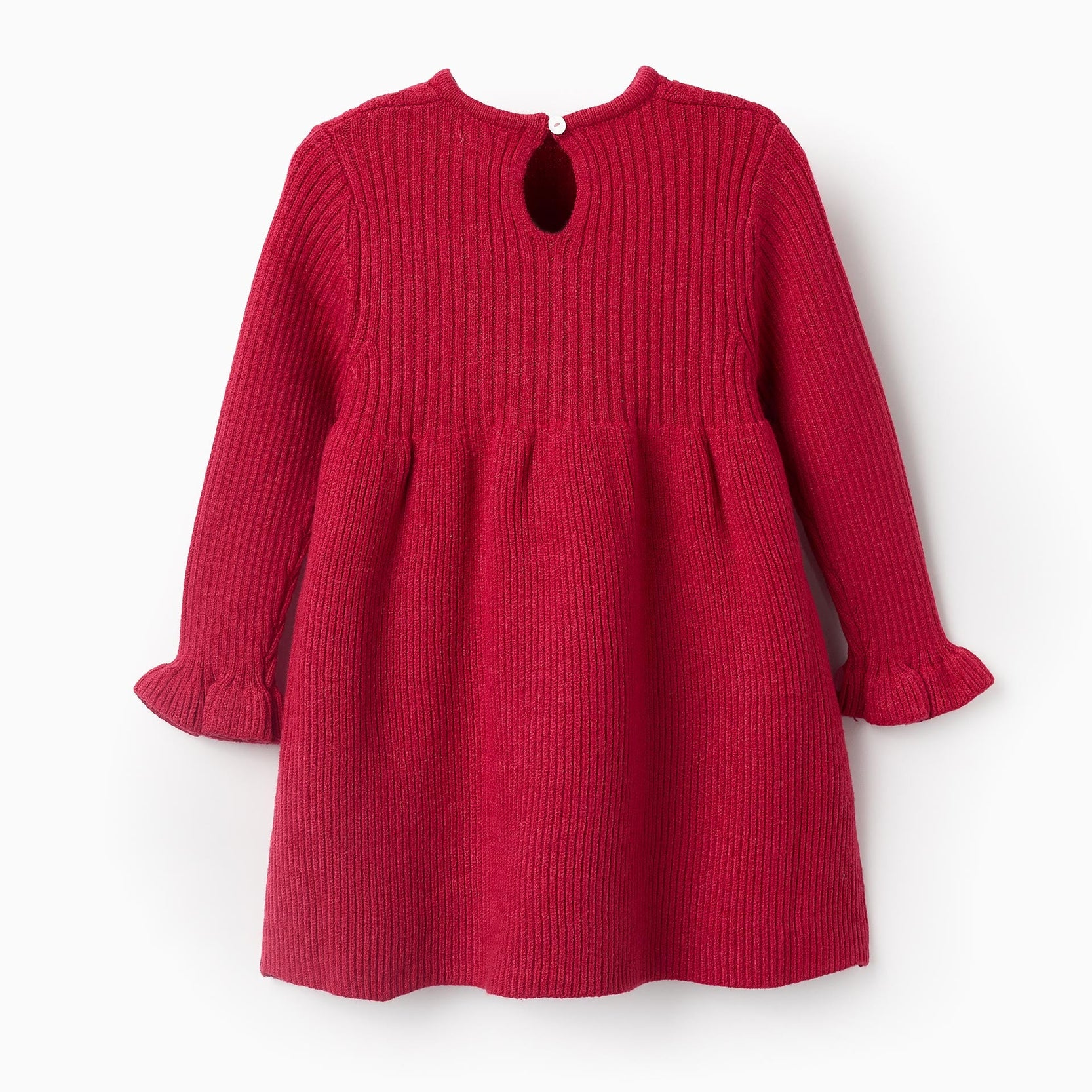 Ribbed Dress for Baby Girls, Red