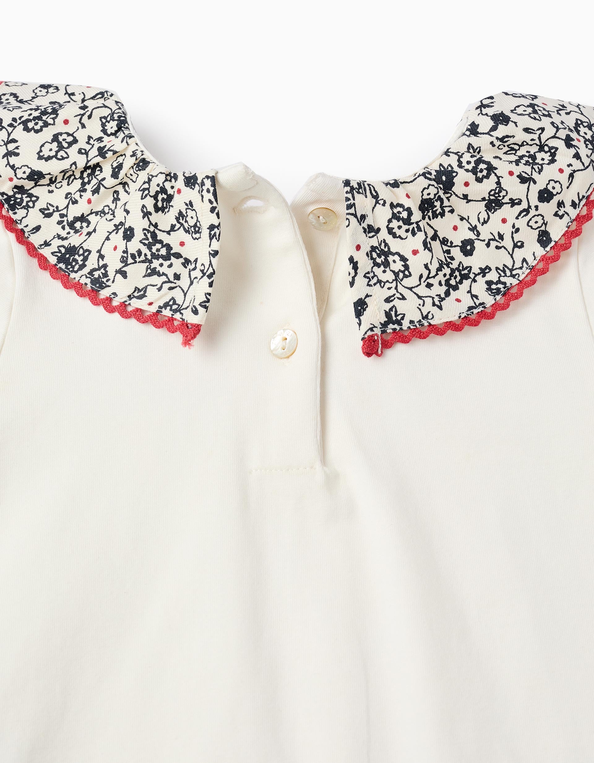 Blouse + Shorts Floral for Baby Girls, White/Navy Blue