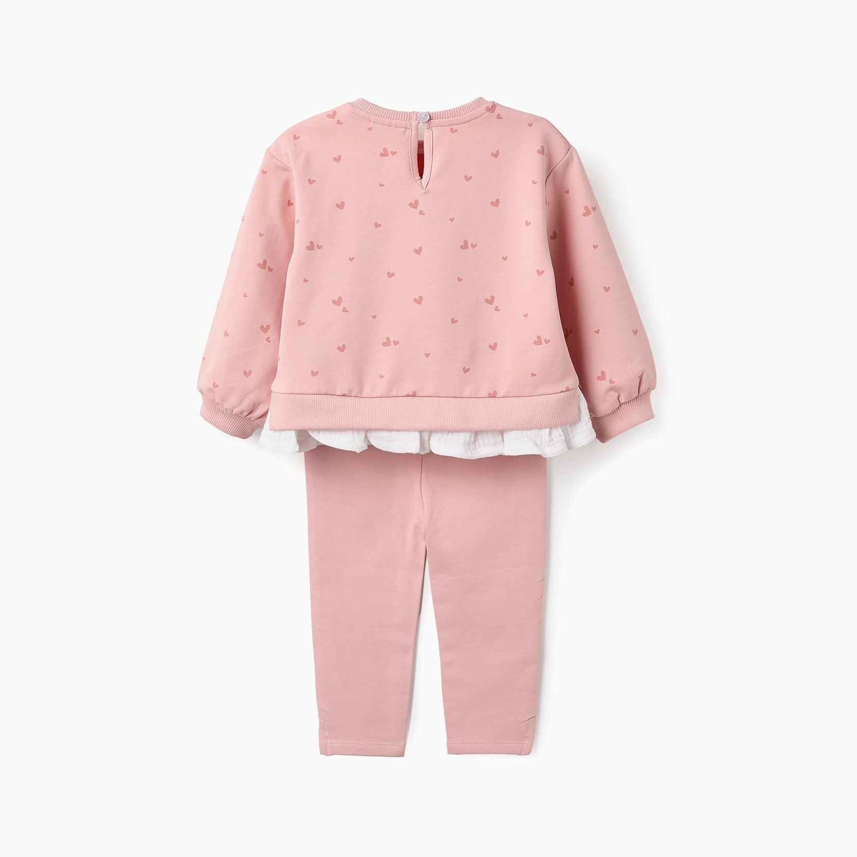 Sweatshirt + Trousers for Baby Girls 'Hearts', Pink