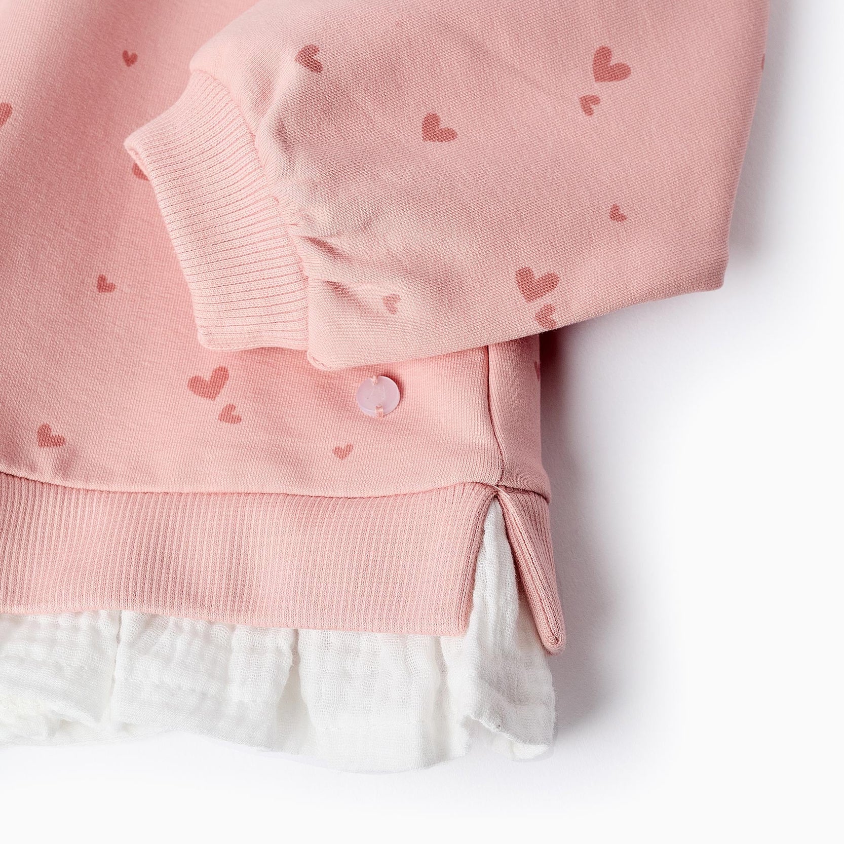 Sweatshirt + Trousers for Baby Girls 'Hearts', Pink