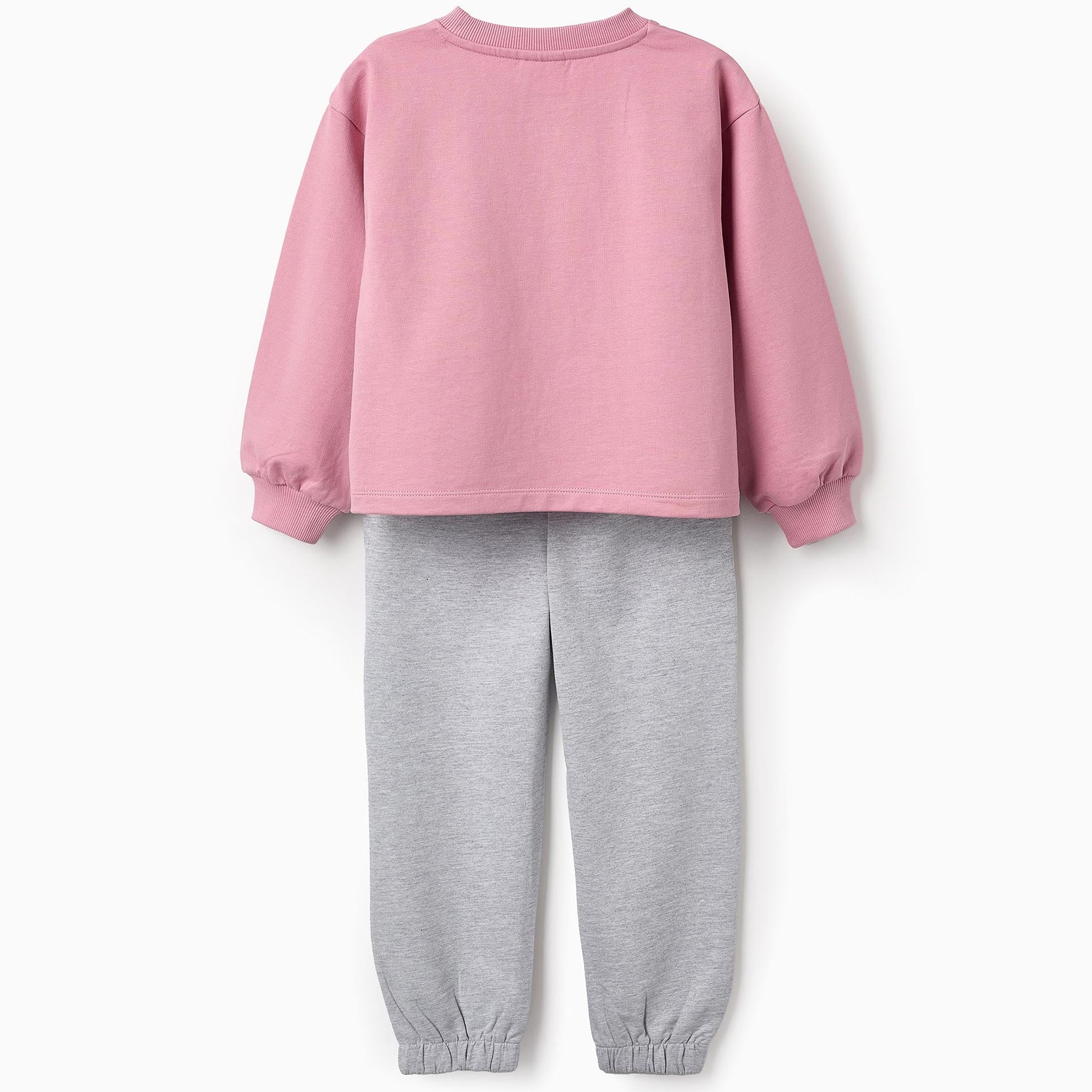 Sweatshirt + Trousers for Girls 'New York', Pink/Grey