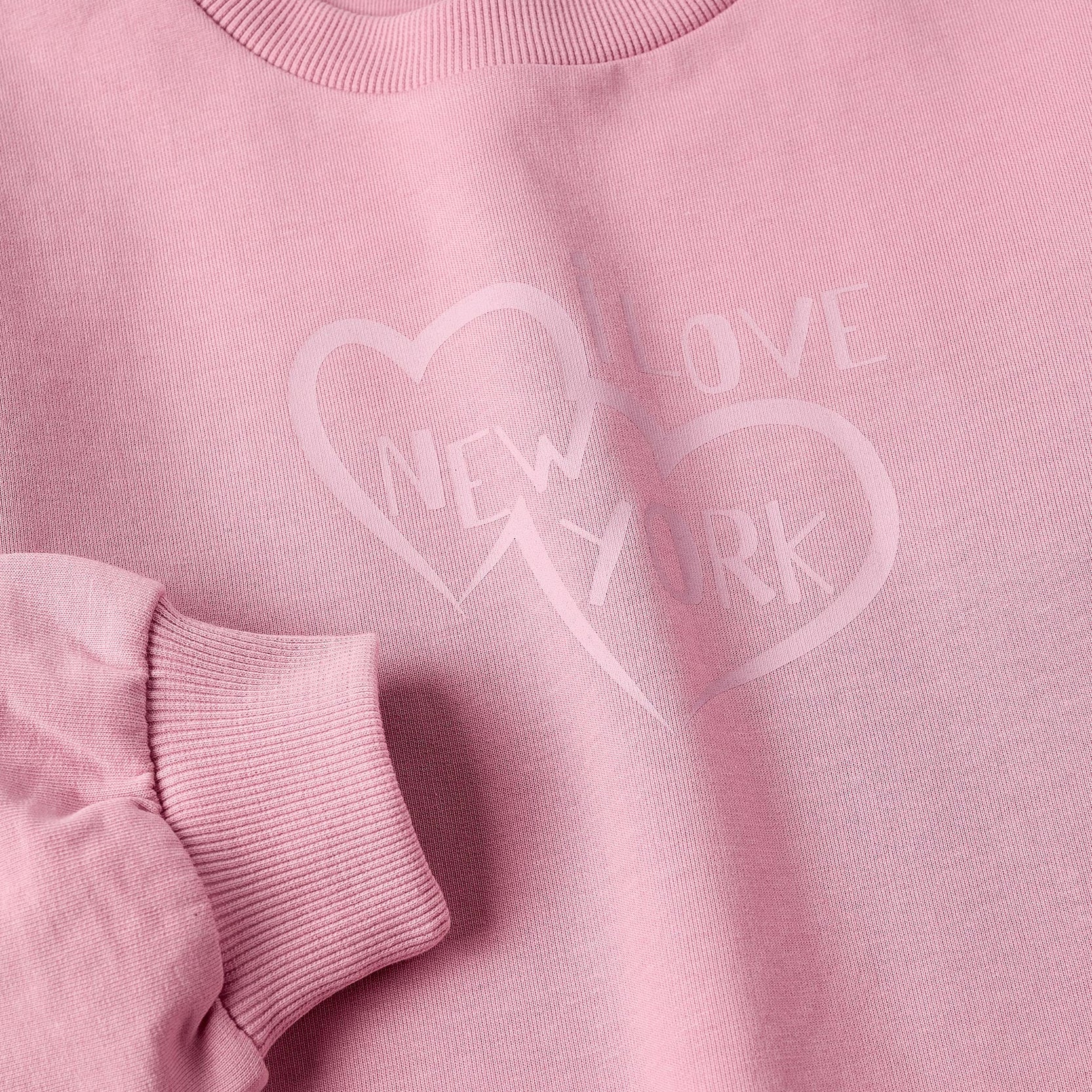 Sweatshirt + Trousers for Girls 'New York', Pink/Grey