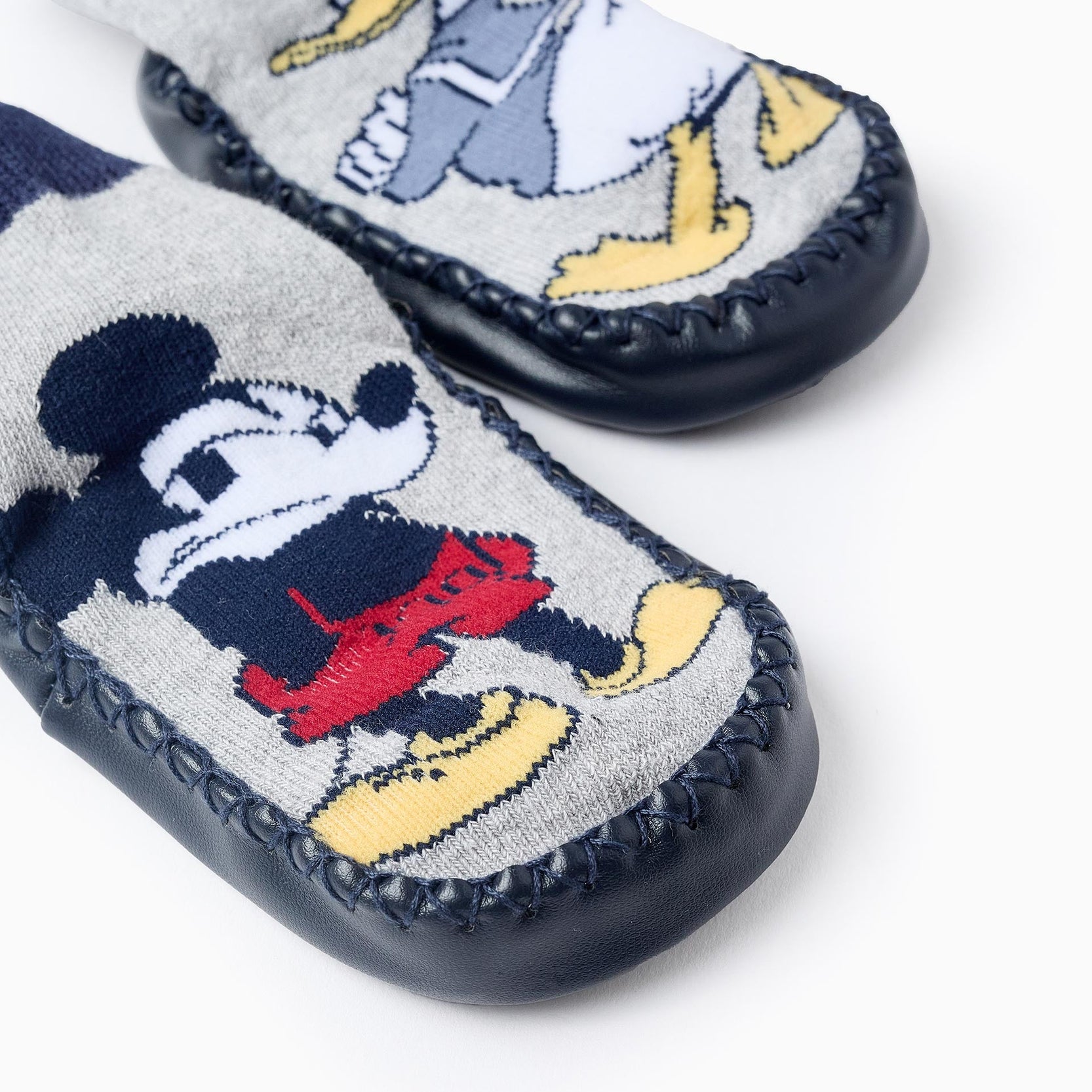 Socks-Slippers for Baby Boys 'Mickey & Donald', Blue/Grey