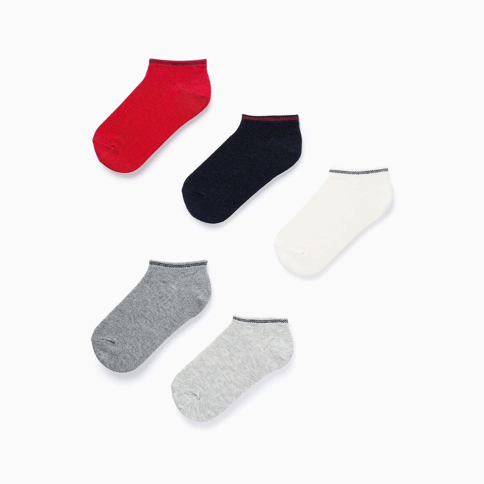 Pack of 5 Pairs of Ankle Socks with Stripes for Boys, Multicolour