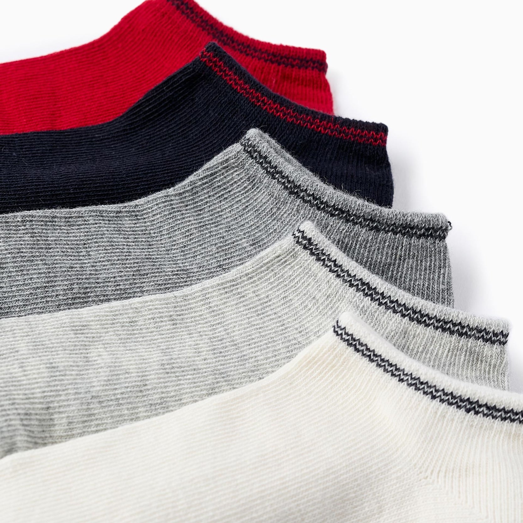 Pack of 5 Pairs of Ankle Socks with Stripes for Boys, Multicolour