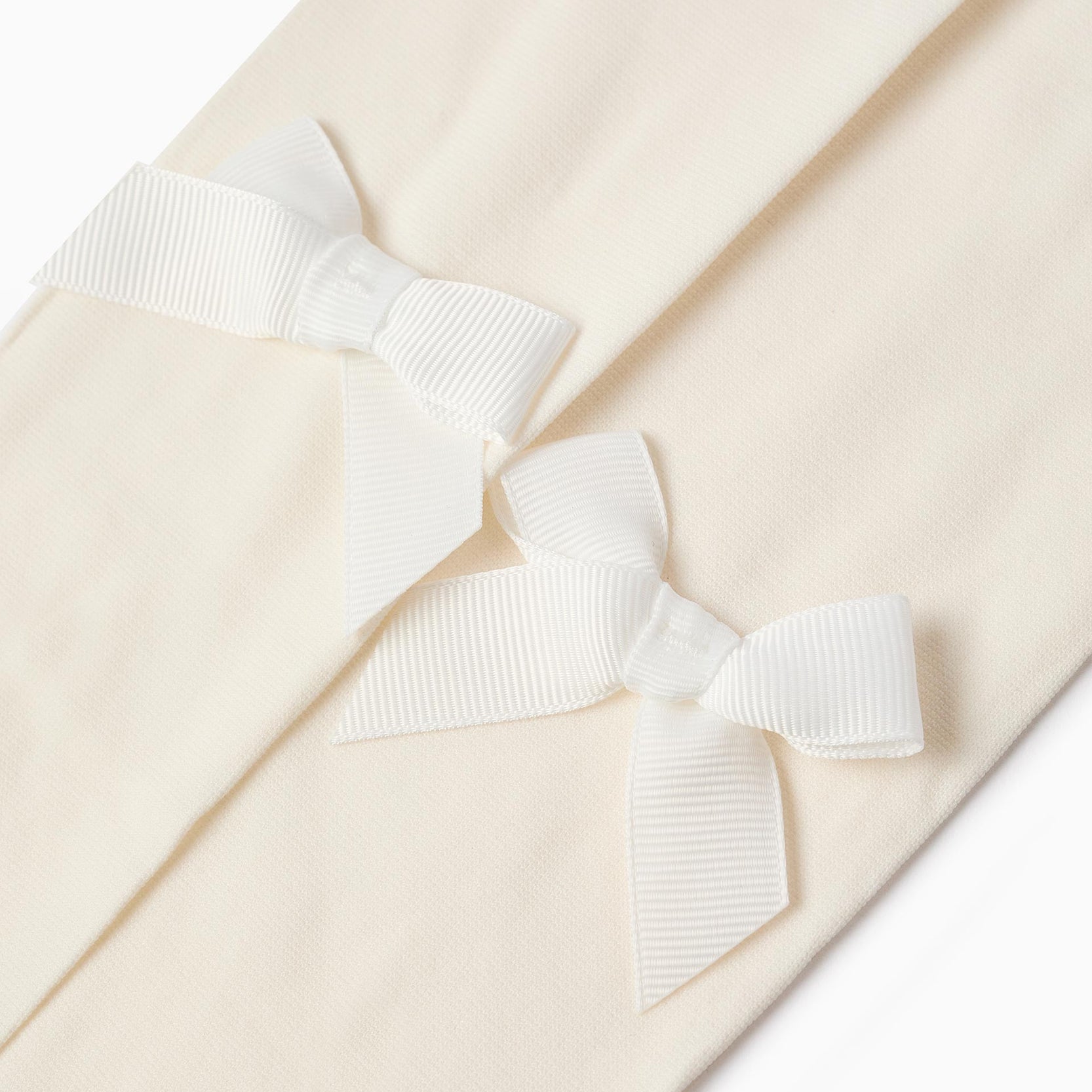 Microfiber Tights with Bow for Baby Girls, White