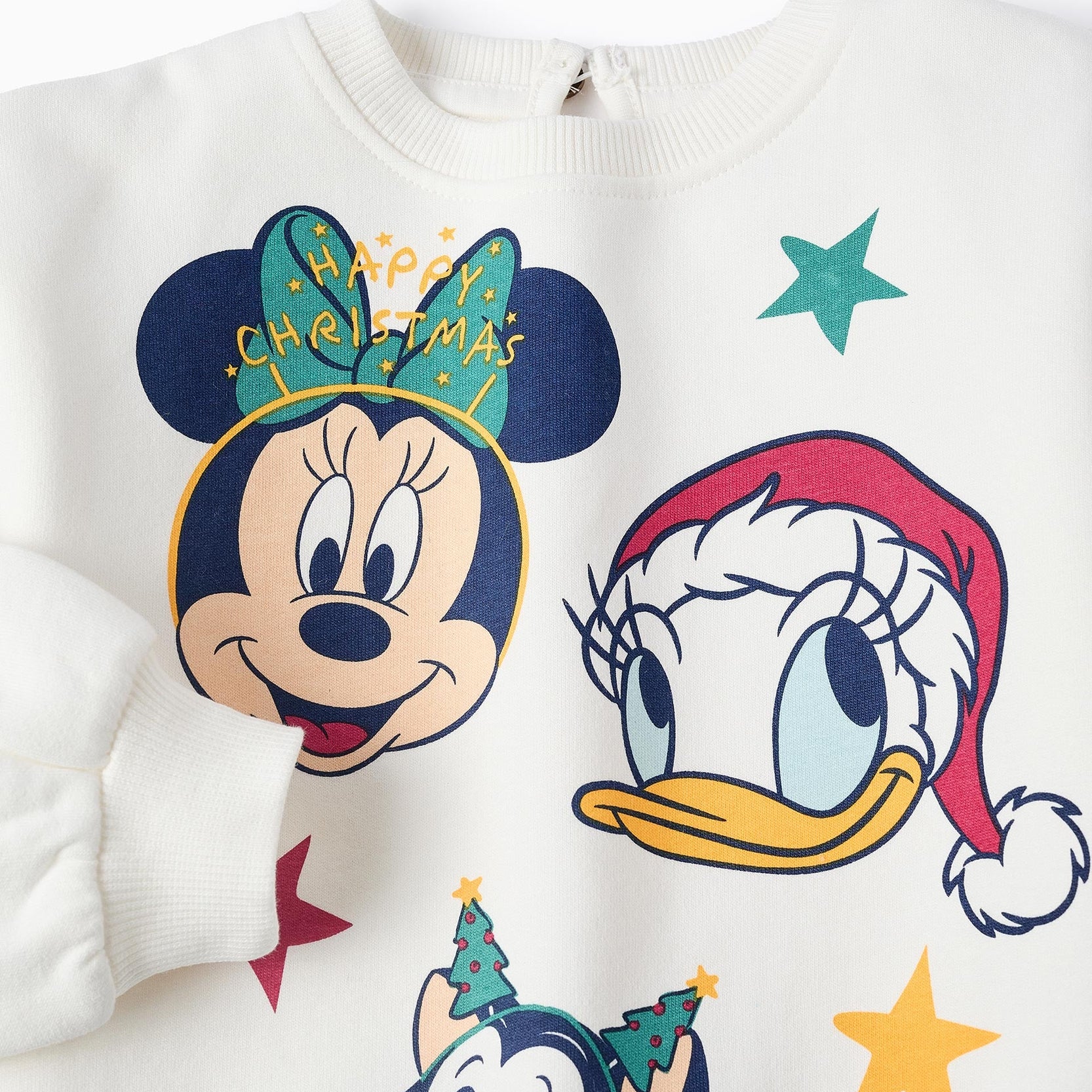 Cotton Sweatshirt with Ruffles for Baby Girls 'X-Mas Minnie', White