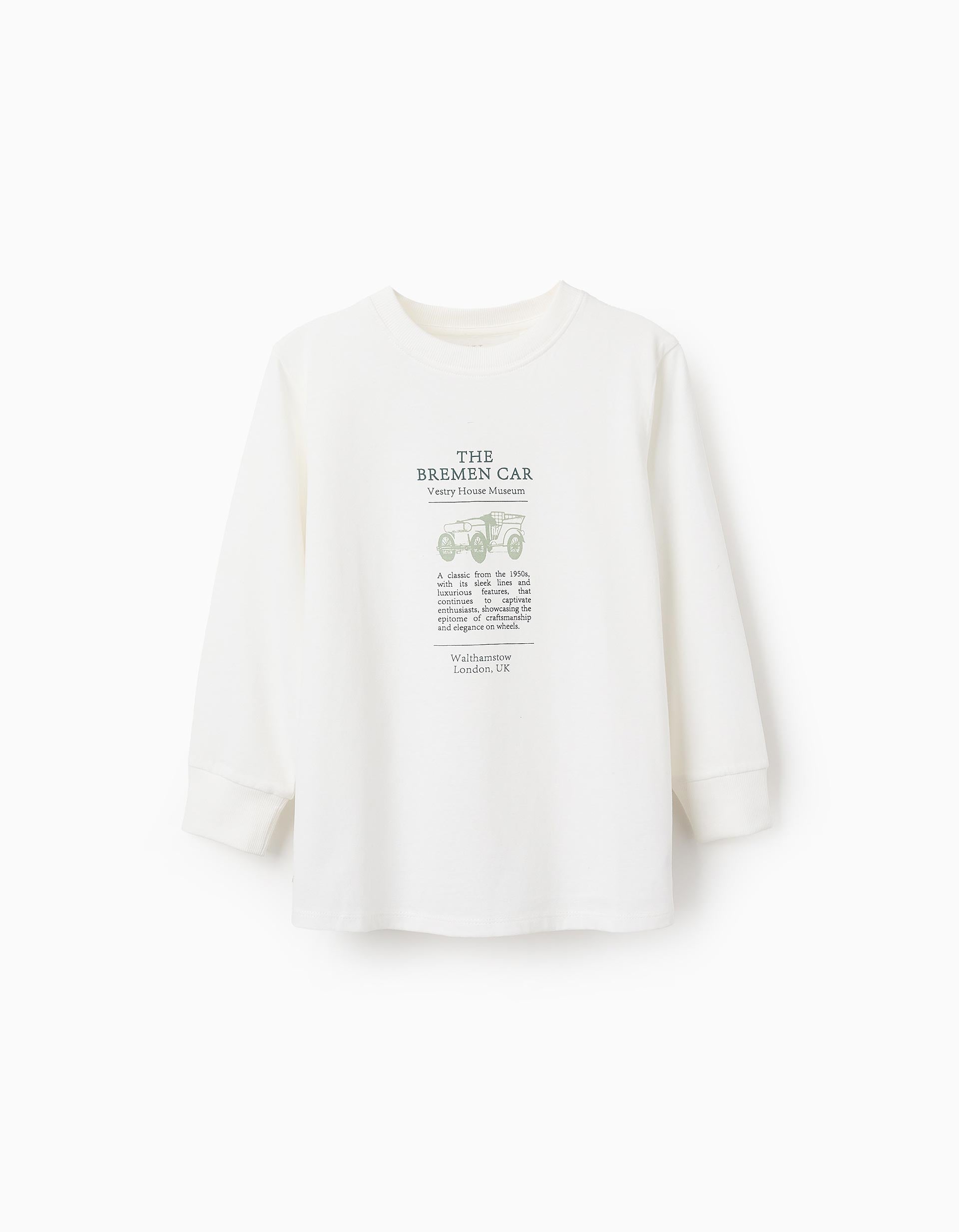 Long Sleeve T-shirt for Boys 'Bremen Car', White