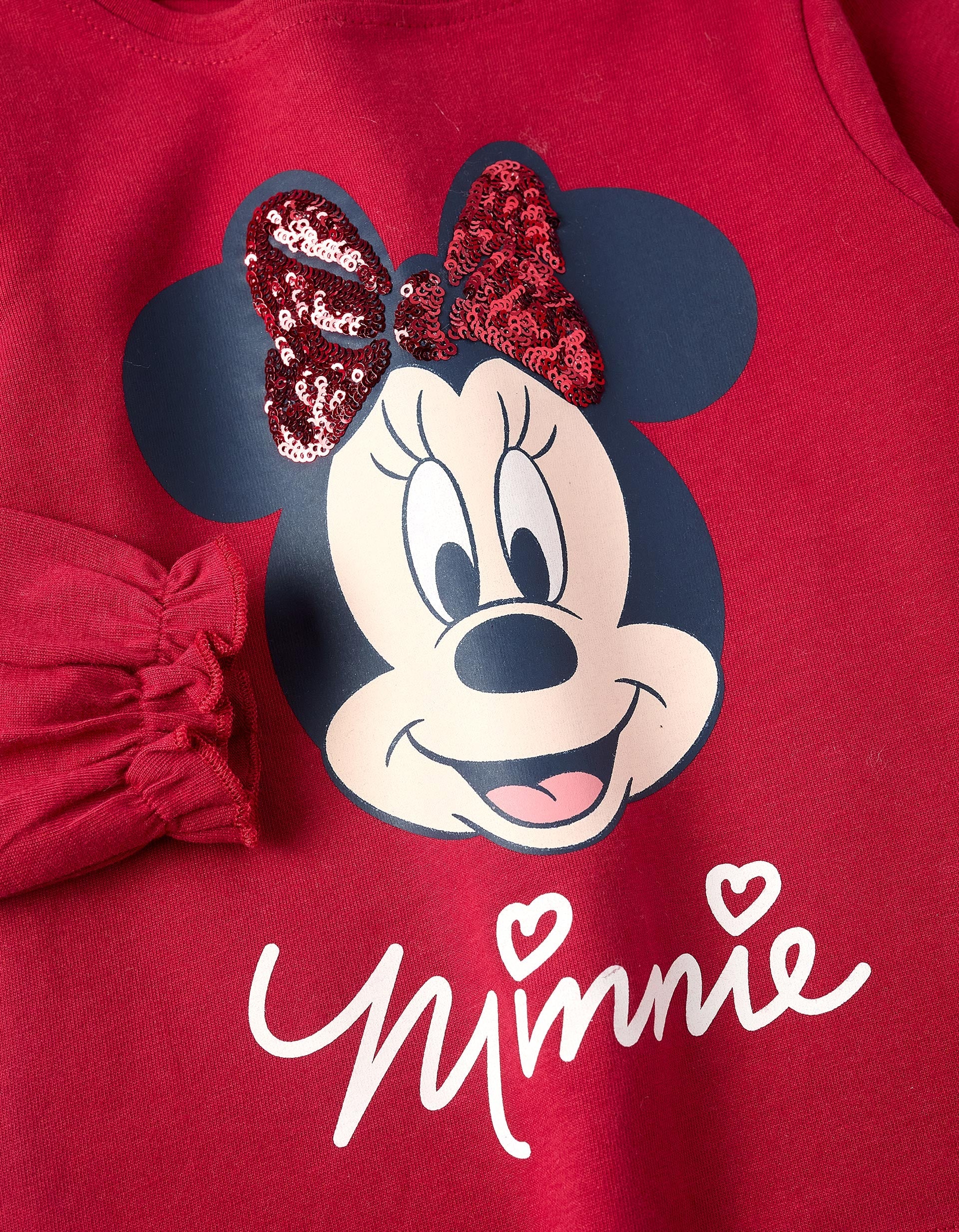 Sequin T-shirt for Baby Girls 'Minnie', Red