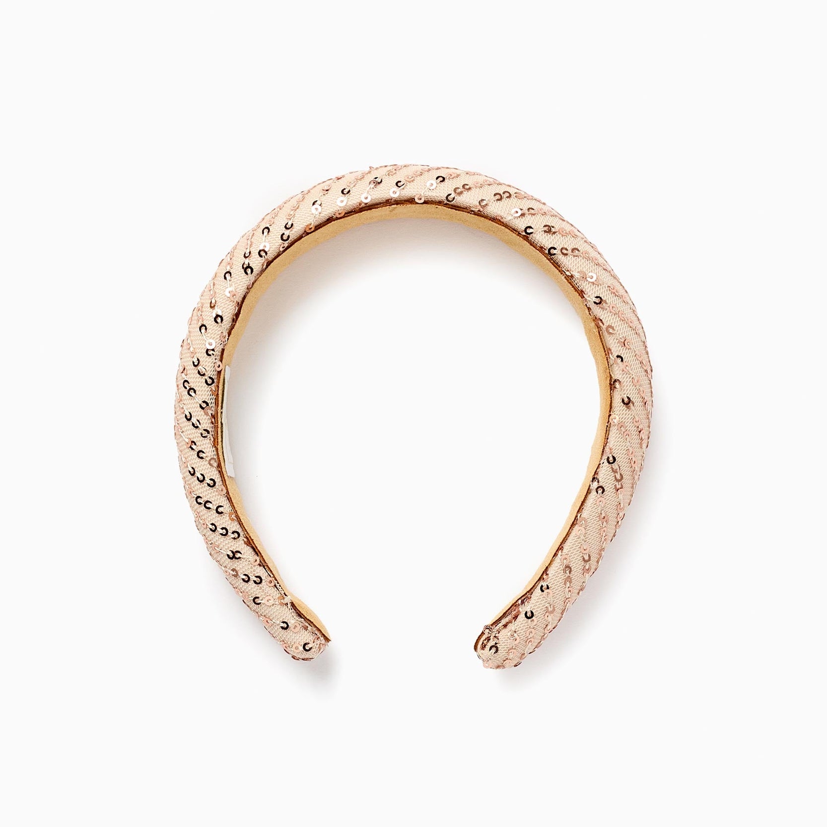 Headband with Sequins for Babies and Girls, Beige/Pink Gold