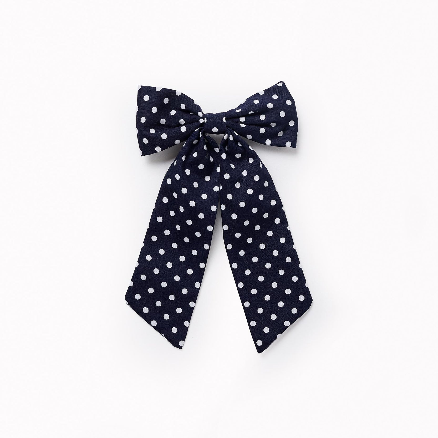 Hair Slide with Polka Dot Bow for Babies and Girls, Dark Blue