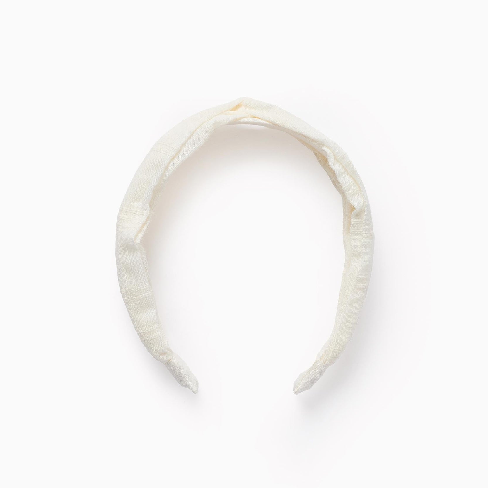 Fabric Dobby Headband with Knot for Babies and Girls, White