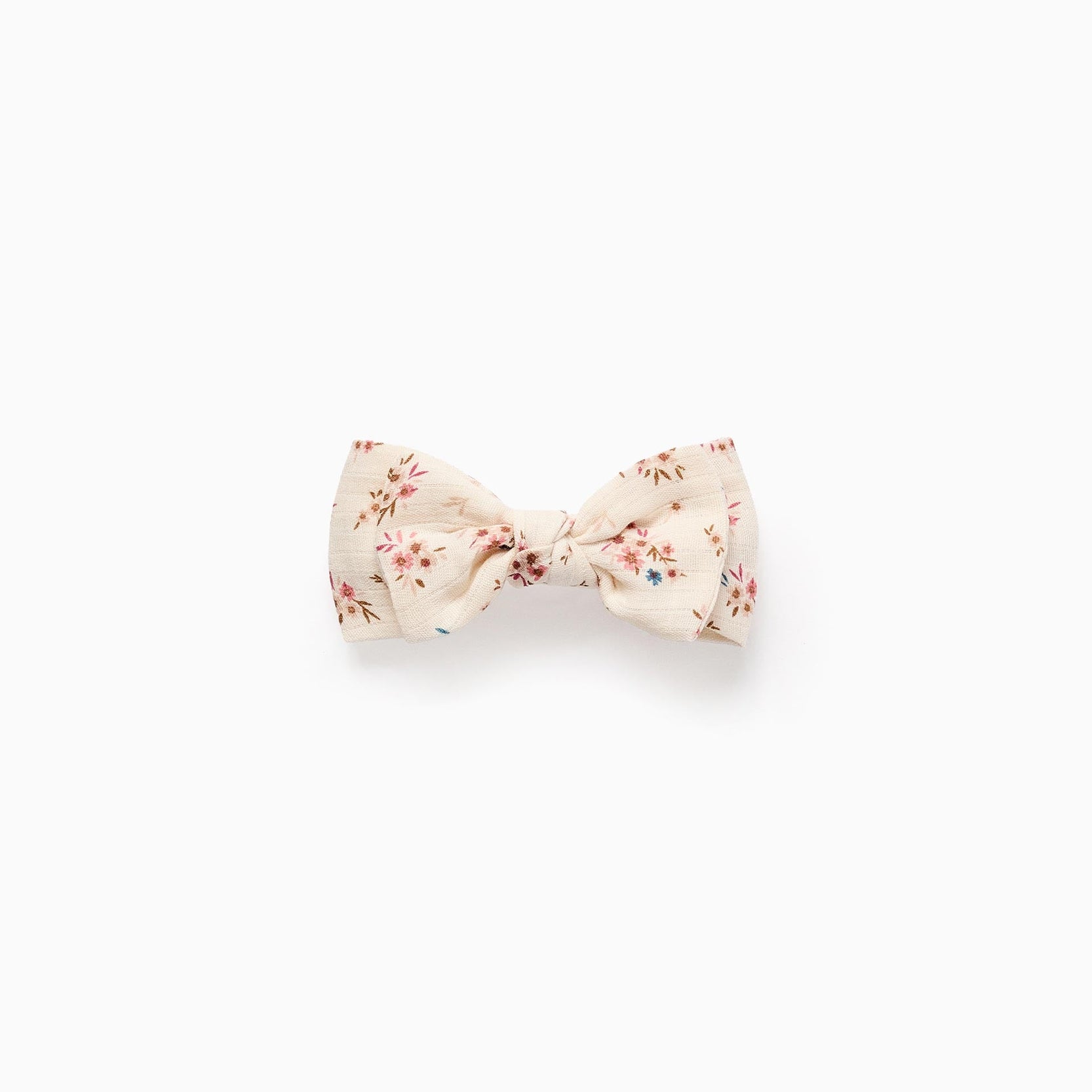 Hair Slide with Floral Bow for Baby and Girls, Beige