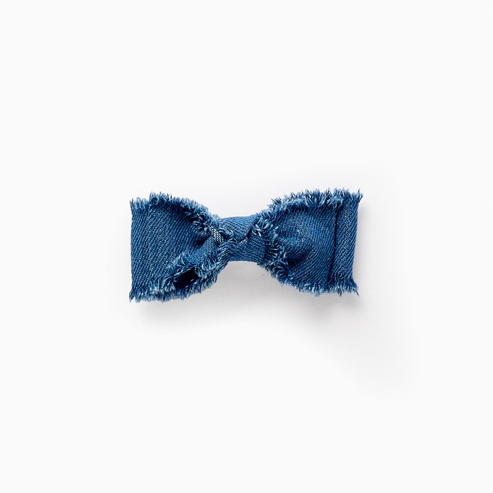 Hair Slide with Frayed Denim Bow for Babies and Girls, Blue