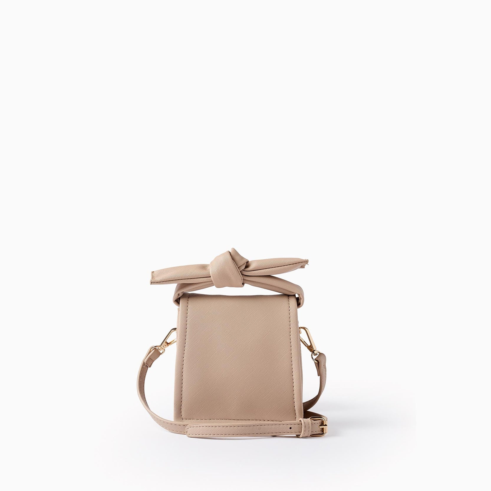 Crossbody Bag with Bow for Girls, Beige