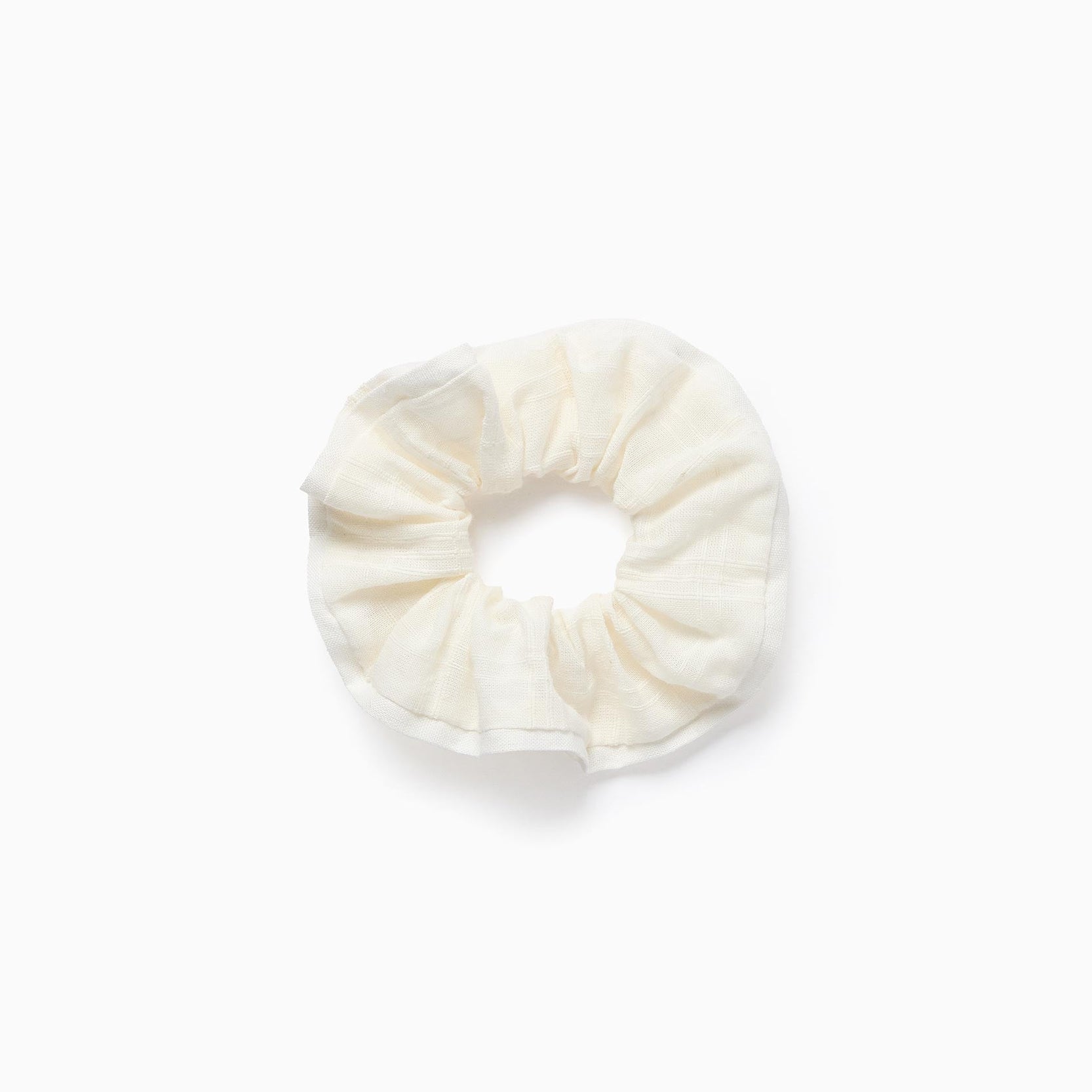 Dobby Fabric Scrunchie for Babies and Girls, White